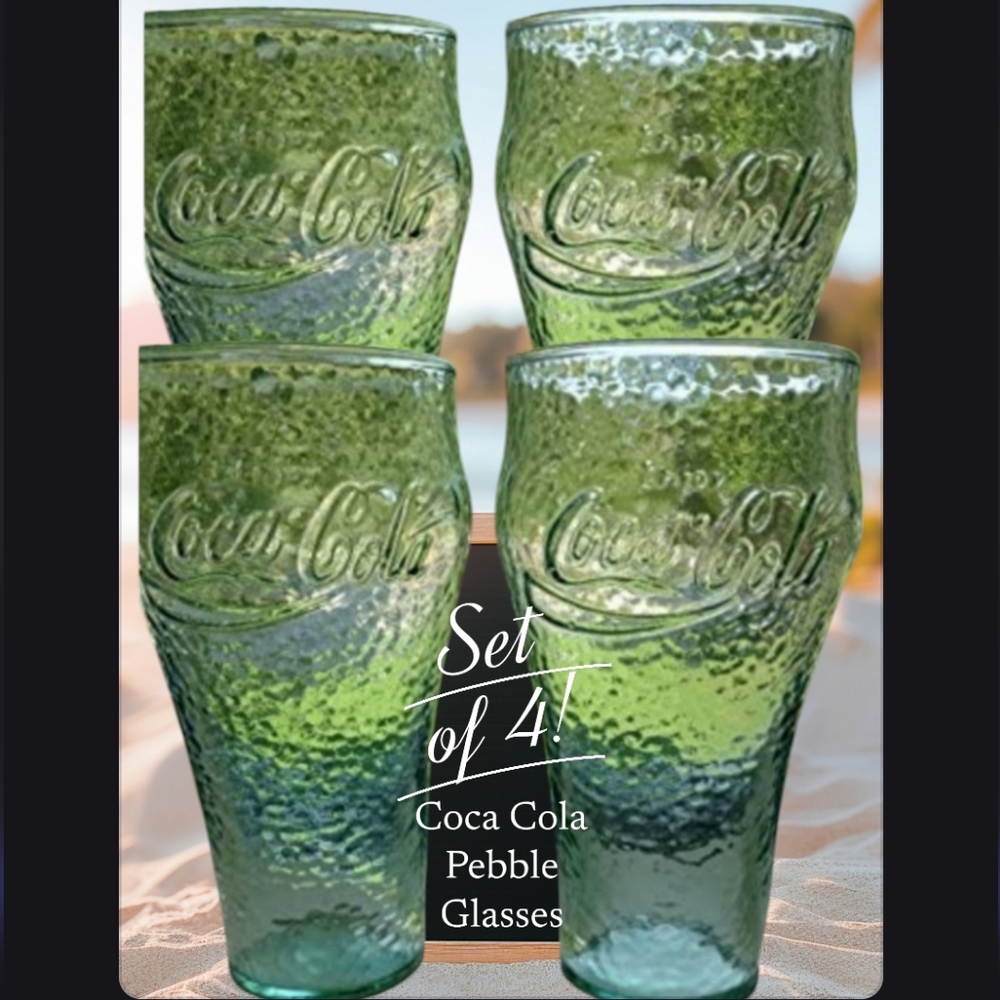 Vintage Coca Cola Pebble Glasses Set of 4